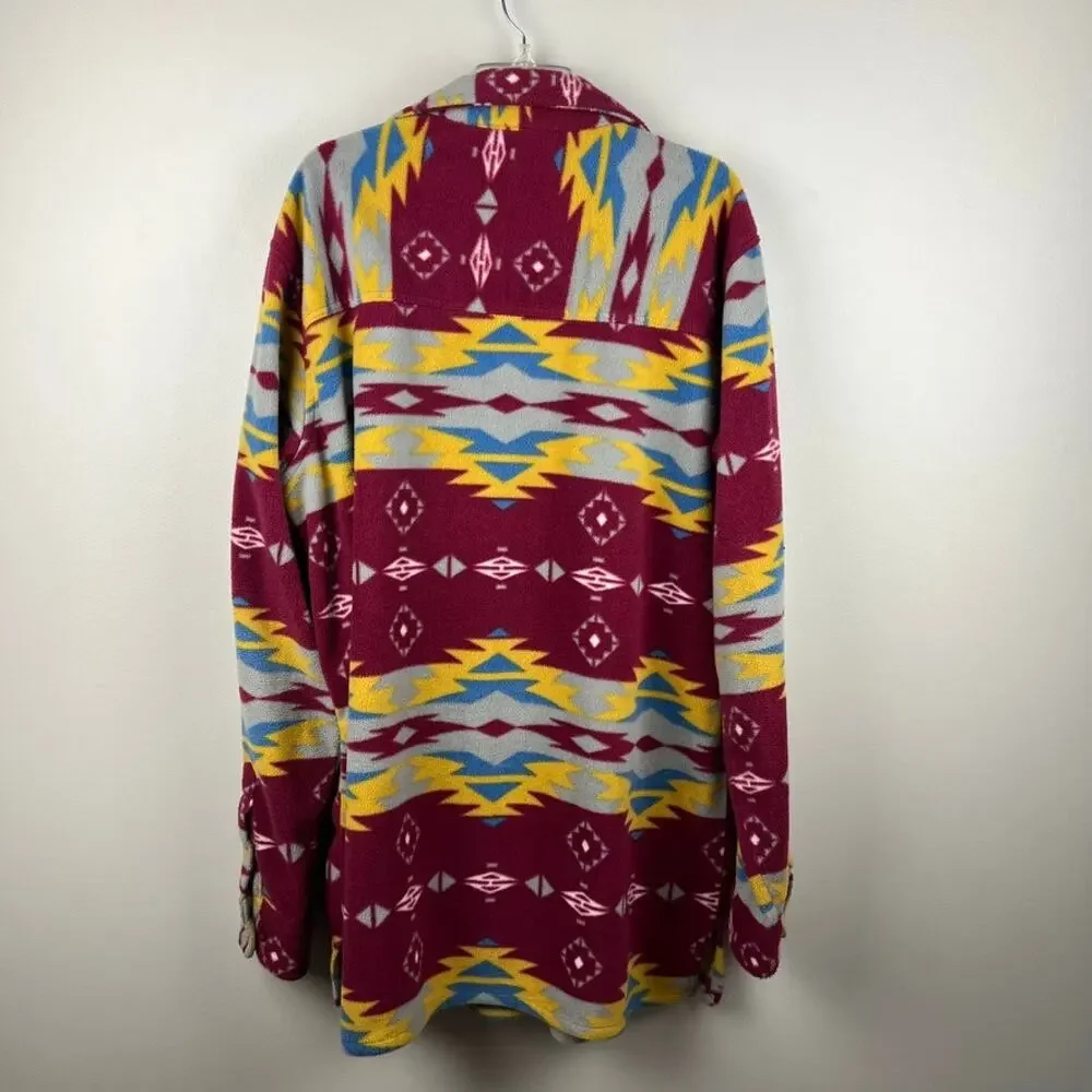 Vintage Aztec Graphic Printed Shacket